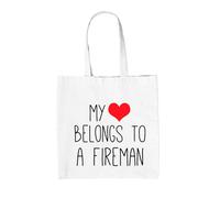 Il Mio Cuore Appartiene To A Pompiere - Borsa Tote IN Tela - Vigile Del Fuoco