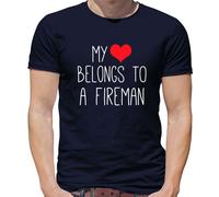 Il Mio Cuore Appartiene To A Pompiere T-Shirt - Fuoco Fighter Uomo - Matrimonio
