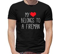 Il Mio Cuore Appartiene To A Pompiere T-Shirt - Fuoco Fighter Uomo - Matrimonio