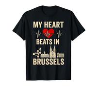 Il mio cuore batte a Bruxelles Belgio Capitale Maglietta