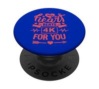 Il mio cuore batte in 4K per te PopSockets PopGrip Adesivo