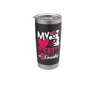 Il mio cuore batte in 8 conteggi Cheerleader Squad Cheerleading Bicchiere termico in acciaio inox doppia parete