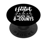 Il mio cuore batte in 8 conteggi Recital di routine di danza PopSockets PopGrip Adesivo