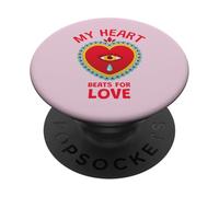 Il mio cuore batte per amore (Grafica) PopSockets PopGrip Adesivo