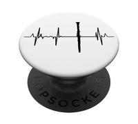 Il mio cuore batte per clarinetto Linea del cuore PopSockets PopGrip Adesivo