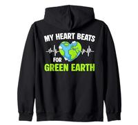 Il Mio Cuore batte per Gli Studenti degli Insegnanti del Pianeta della Giornata della Terra Verde Felpa con Cappuccio