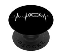 Il mio cuore batte per il gioco retrò Gamer ECG PopSockets PopGrip Adesivo