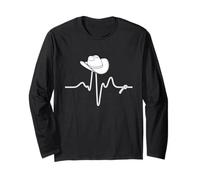 Il Mio Cuore Batte per la Line Dance - Design Western Cowboy Maglia a Manica