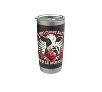 Il Mio Cuore Batte Per Le Mucche Agricoltore Divertente Bicchiere termico in acciaio inox doppia parete
