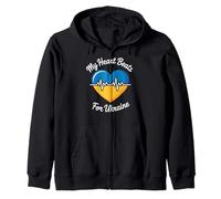 Il mio cuore batte per l'Ucraina Cuore Bandiera ucraina Battito cardiaco Felpa con Cappuccio