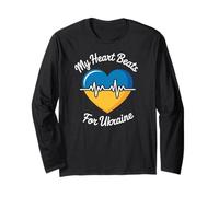Il mio cuore batte per l'Ucraina Cuore Bandiera ucraina Battito cardiaco Maglia a Manica