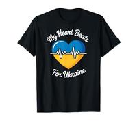 Il mio cuore batte per l'Ucraina Cuore Bandiera ucraina Battito cardiaco Maglietta