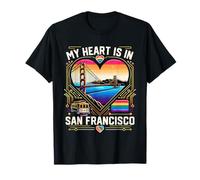 Il Mio Cuore è a San Francisco Souvenir Golden Gate Bridge Maglietta