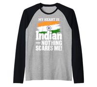 Il Mio Cuore è India Orgoglioso Indiano Maglia con Maniche Raglan