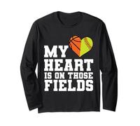 il mio cuore è su quei campi softball Maglia a Manica