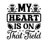 il mio cuore è su quel campo Adesivi con incisioni di pregio 67.2x70.4cm Vetrine Nero