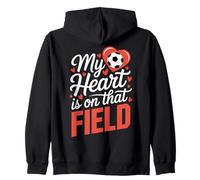 Il Mio Cuore è su Quel Campo di Calcio Felpa con Cappuccio