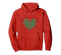 Il Mio Cuore è su Quel Campo, Passione per i Tifosi di Calcio Felpa con Cappuccio, Unisex per Adulti, Rosso, L