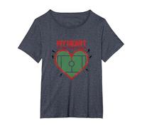 Il Mio Cuore è su Quel Campo, Passione per i Tifosi di Calcio Maglietta, Donna Plus-Size, Pervinca, 6X