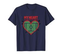 Il Mio Cuore è su Quel Campo, Passione per i Tifosi di Calcio Maglietta, Uomo, Navy, 6XL