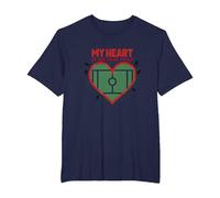Il Mio Cuore è su Quel Campo, Passione per i Tifosi di Calcio Maglietta, Uomo Taglie Grandi, Navy, 2X Tall