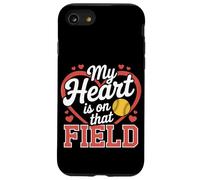 Il mio cuore è su quel campo Softball Custodia per iPhone SE (2020) / 7/8