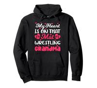 Il Mio Cuore è su Quel Tappetino Wrestling Nonna Camicia Wrestling Felpa con Cappuccio