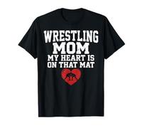 Il Mio Cuore è su Quel Tappeto Wrestling Mom Graphic Maglietta