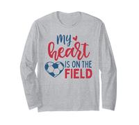 Il Mio Cuore è sul Campo Calcio Mamma Calcio Madre Mamma Mamma Maglia a Manica
