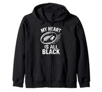 Il Mio Cuore è Tutto Nero Silver Fern Kiwi Felpa con Cappuccio