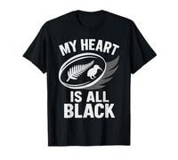 Il Mio Cuore è Tutto Nero Silver Fern Kiwi Maglietta