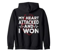 Il Mio Cuore ha attaccato e Ho Vinto Il Bypass Cardiaco per Attacco Cardiaco Felpa con Cappuccio