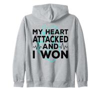 Il Mio Cuore ha attaccato e Ho Vinto Il Bypass Cardiaco per Attacco Cardiaco Felpa con Cappuccio