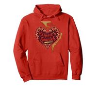 Il Mio Cuore Parla Spagnola Calda Latina Fidanzata Amore Regalo Felpa con Cappuccio, Unisex per Adulti, Rosso, L