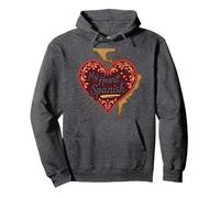 Il Mio Cuore Parla Spagnola Calda Latina Fidanzata Amore Regalo Felpa con Cappuccio, Unisex per Adulti, Grigio Scuro, L