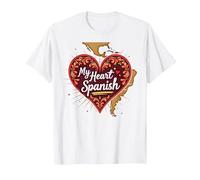Il Mio Cuore Parla Spagnola Calda Latina Fidanzata Amore Regalo Maglietta, Uomo, Bianco, 4XL