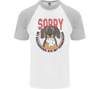 Il Mio Dachshund ATE il Mio Homework Divertente Cane Uomo S/S Baseball T-Shirt