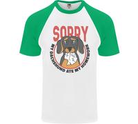 Il Mio Dachshund ATE il Mio Homework Divertente Cane Uomo S/S Baseball T-Shirt