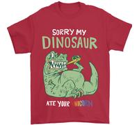 Il Mio Dinosauro ATE Tuo Unicorn Divertente T- Rex Uomo T-Shirt 100% Cotone
