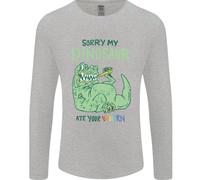Il Mio Dinosauro ATE Tuo Unicorn T- Rex Divertente Uomo Maniche