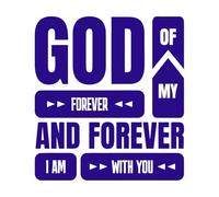 Il mio Dio è con te sempre e per sempre citazioni ispiratrici versetti biblici cristiani Adesivi con incisioni di pregio 42x46.2cm Rimovibile senza lasciare residui di colla Blu scuro