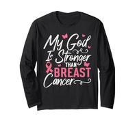 Il Mio Dio è più Forte della consapevolezza del Cancro al Seno Maglia a Manica