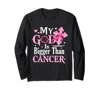 Il Mio Dio è più Grande del Cancro Consapevolezza del Cancro al Seno Gesù Maglia a Manica