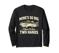 Il Mio è così Grande Che Devo Usare Due Mani Divertente Pescatore Maglia a Manica