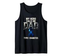 Il Mio Eroe Chiama T1D Diabetico Tipo 1 Consapevolezza del Diabete papà Uomini Canotta