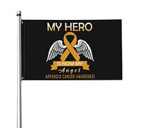 Il mio eroe è ora il mio angelo Appendice Bandiera per la consapevolezza del cancro 3x5 piedi Banner Poster Sfondo decorativo Decorazione da parete Poliestere Applicabile a Giardino Cortile Casa Dindo
