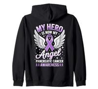 Il Mio Eroe è Ora Il Mio Angelo consapevolezza del Cancro al Pancreas Felpa con Cappuccio
