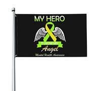 Il mio eroe è ora il mio angelo MentalAwareness Flag 3x5 Ft Banner Poster Sfondo decorativo Decorazione da parete Poliestere Applicabile a Giardino Cortile Casa Dindoor Esterno