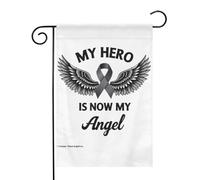 Il mio eroe ora è il mio angelo - Ali commemorative del nastro Bandiere da Giardino 12,5x18 Pollici - Banner dai Colori Vivaci per Decorazioni Esterne di Giardini e Case - Idee Regalo