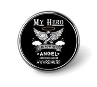 Il mio eroe ora è il mio angelo, distintivo rotondo in metallo per il cancro carcinoide, spilla decorativa con motivo patriottico per uomo e donna.